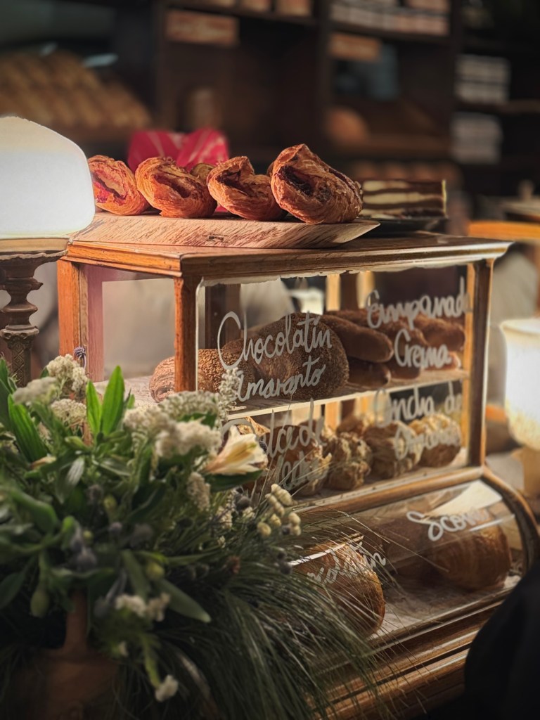 Pastries and conchas displayed at Panadería Rosetta bakery in Roma Norte, Mexico City.